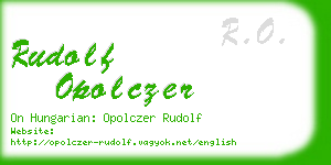 rudolf opolczer business card